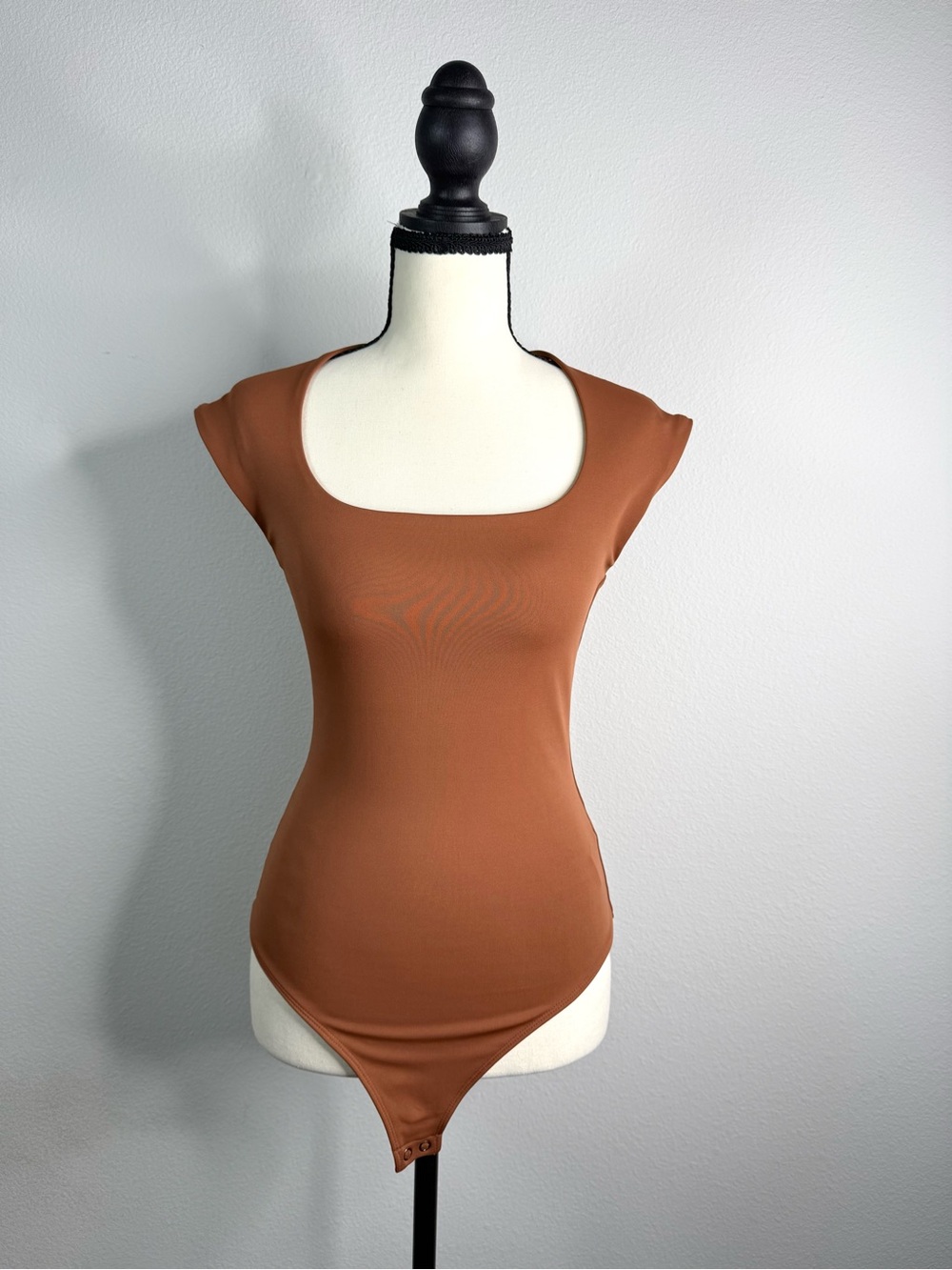 Express Square Neck Bodysuit - Rust